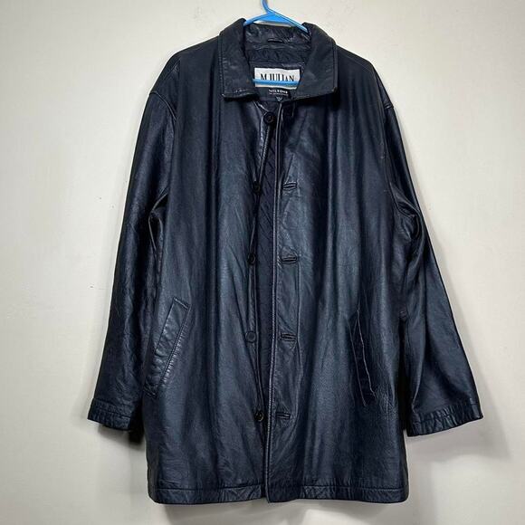 M. Julian by Wilsons Leather Experts Black Leather Button-Up Coat - Picture 2 of 5